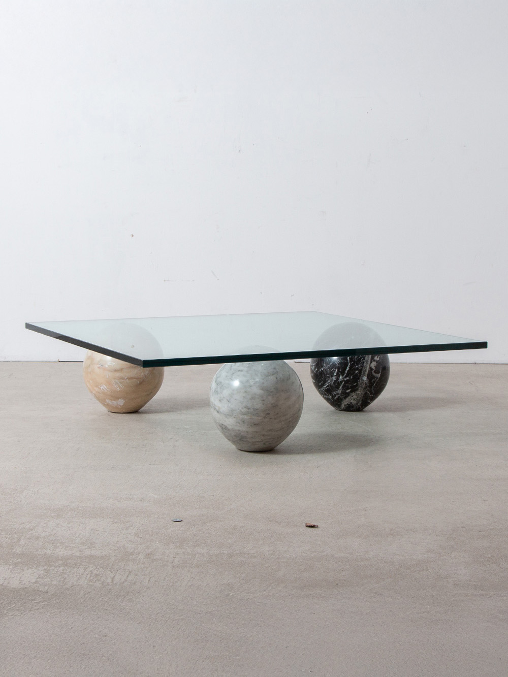 Coffee Table in Glass and Marble