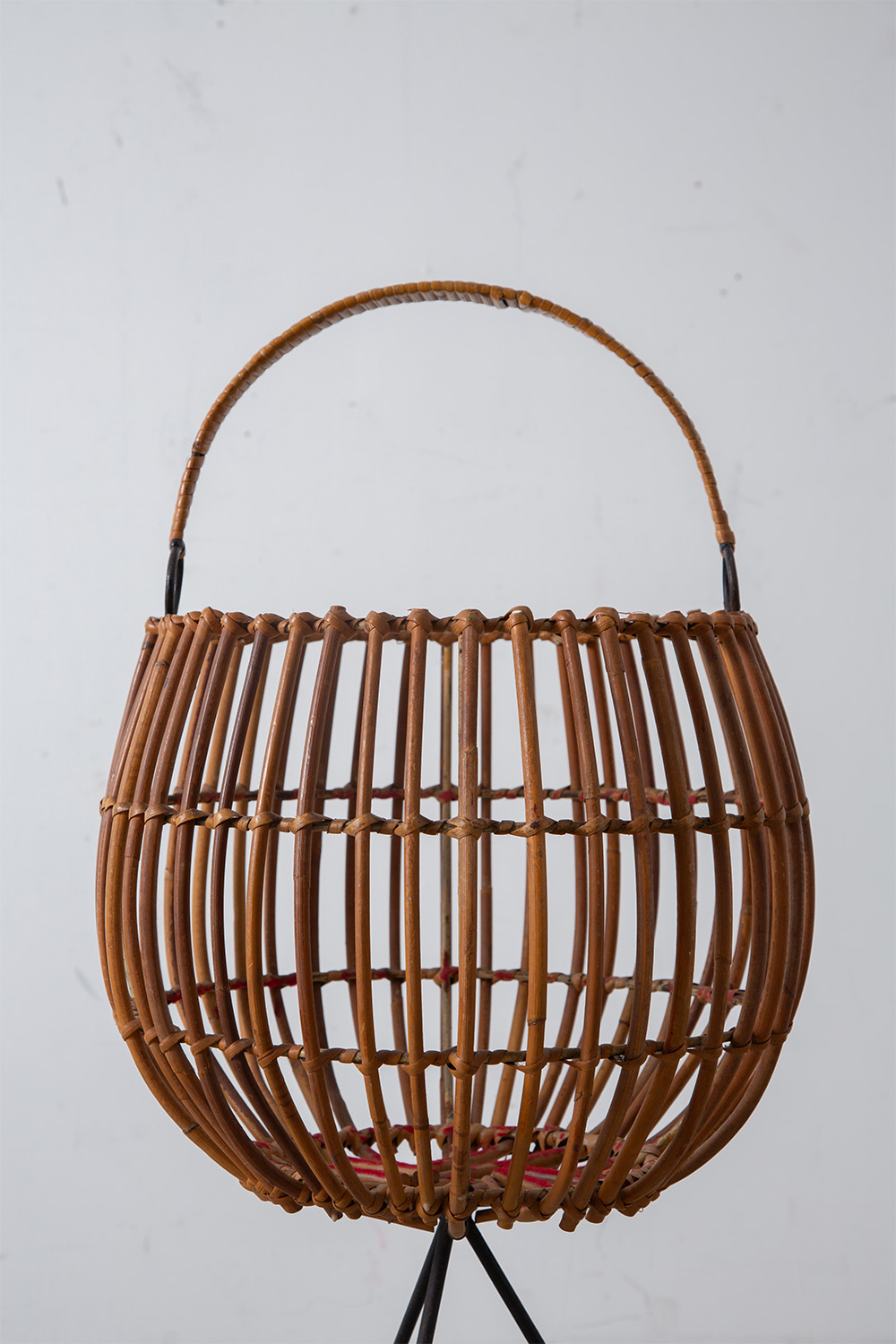 Vintage Basket in Rattan and Steel