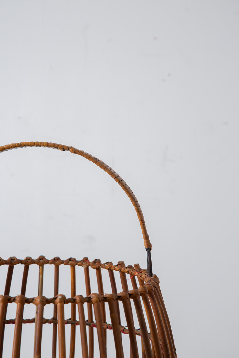 Vintage Basket in Rattan and Steel