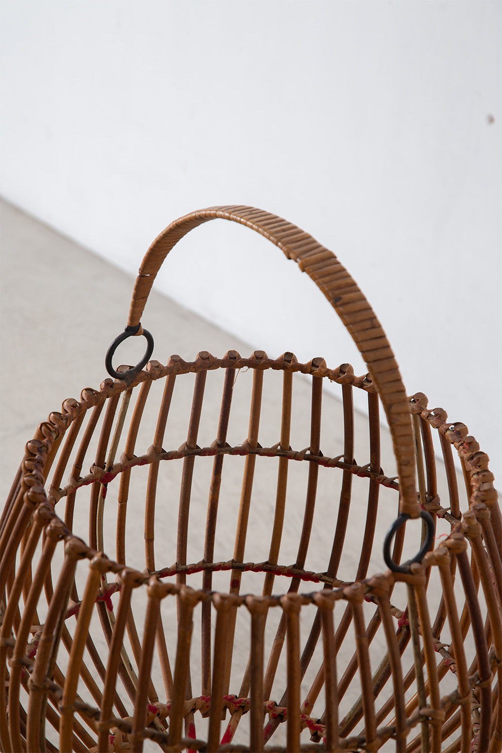 Vintage Basket in Rattan and Steel