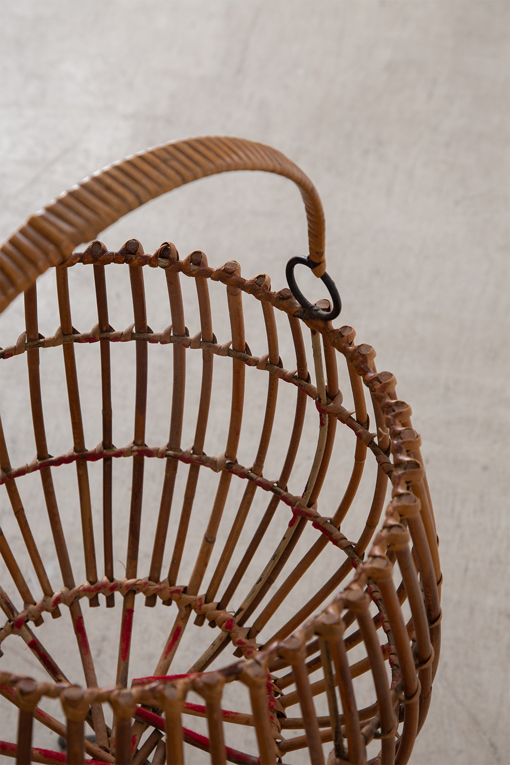 Vintage Basket in Rattan and Steel