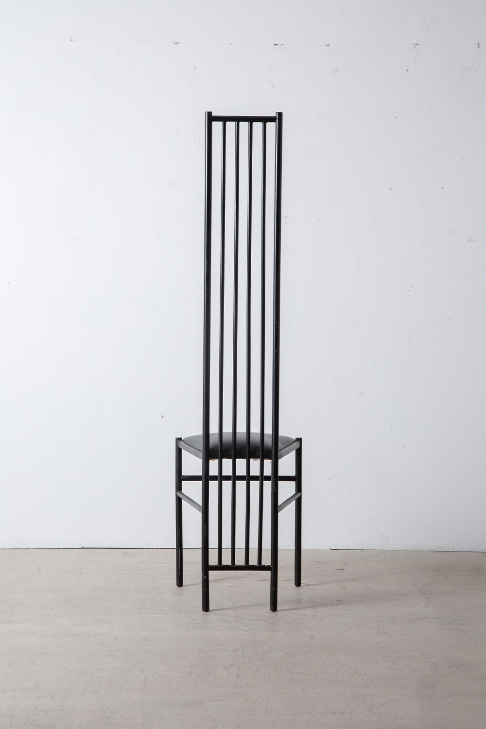 Hight Back Chair for Leopold Gest in Leather and Steel