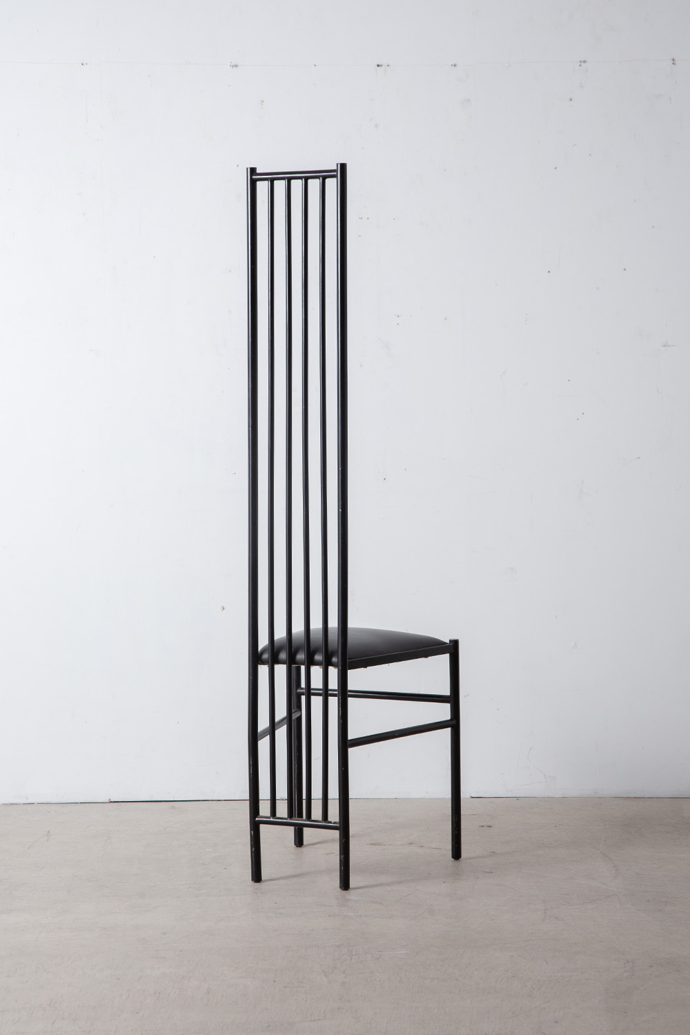 Hight Back Chair for Leopold Gest in Leather and Steel