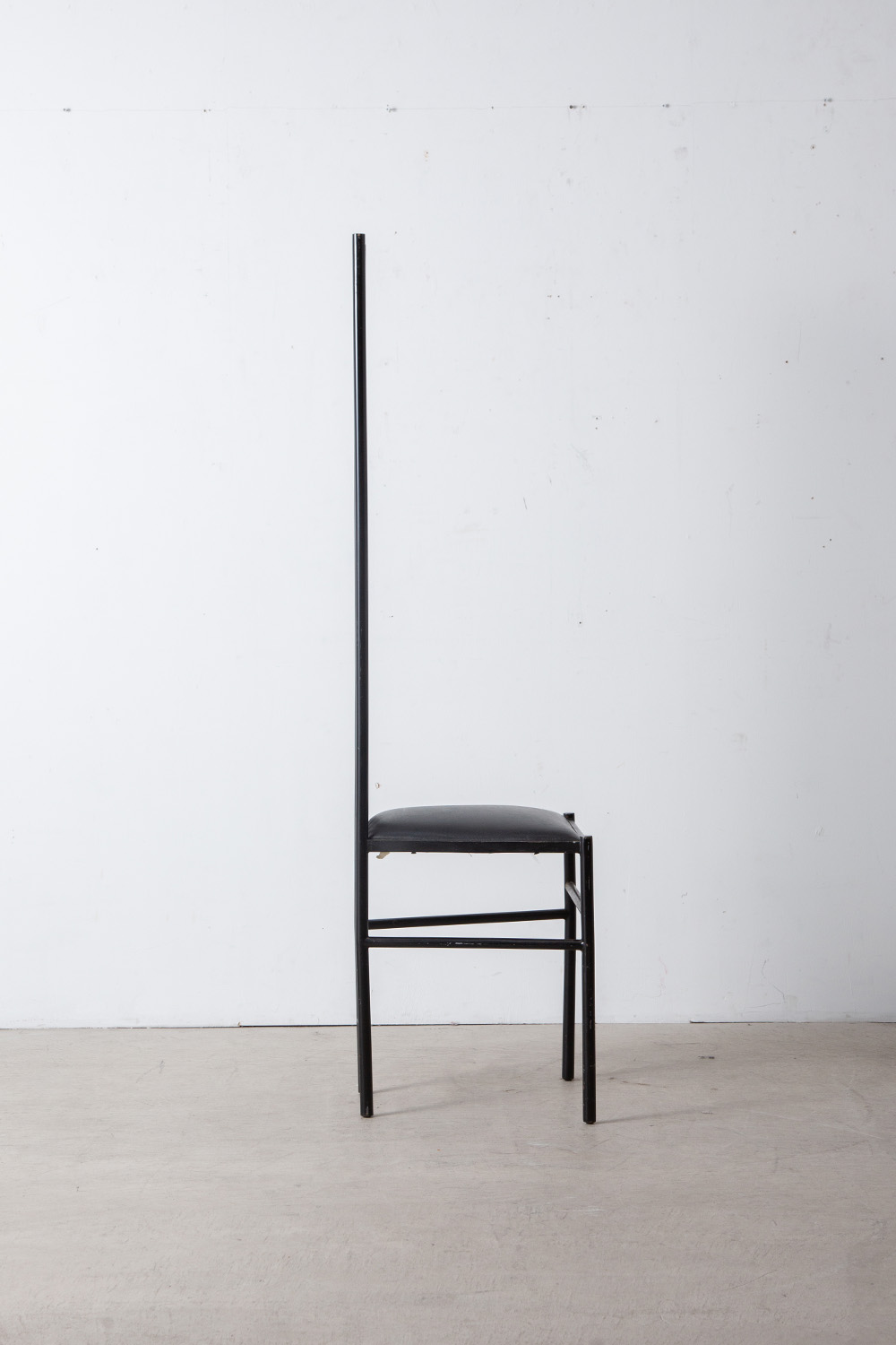 Hight Back Chair for Leopold Gest in Leather and Steel