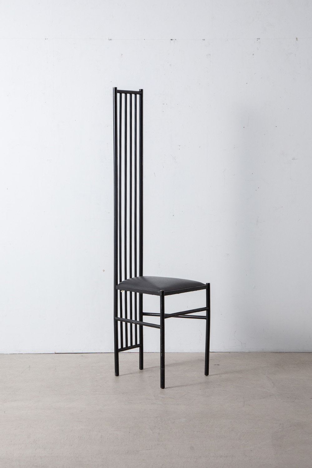 Hight Back Chair for Leopold Gest in Leather and Steel