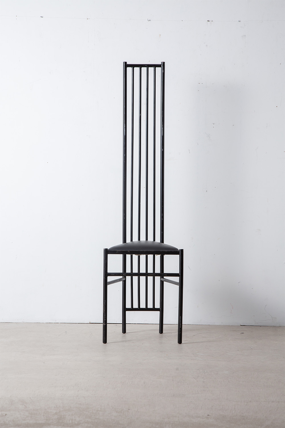 Hight Back Chair for Leopold Gest in Leather and Steel