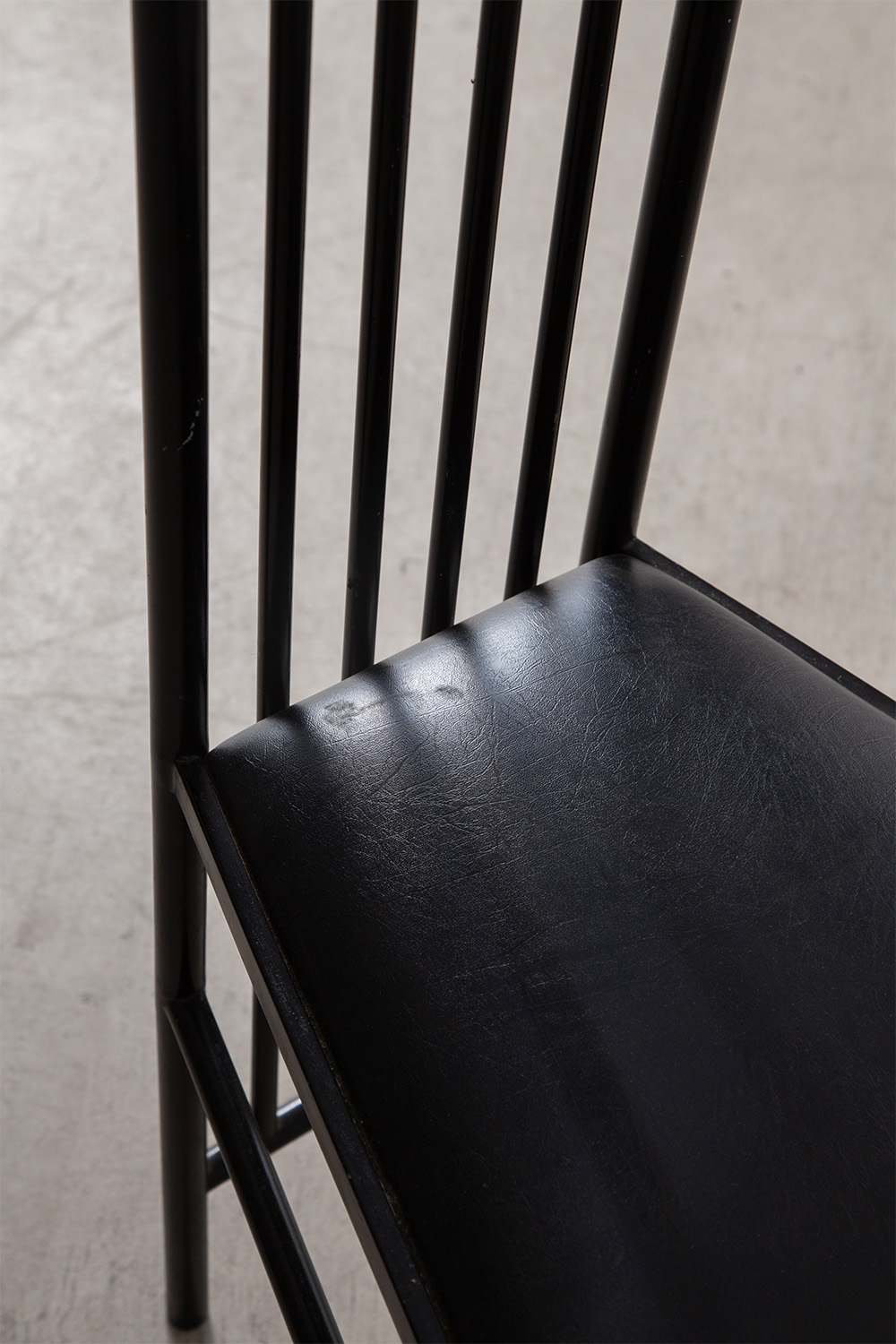 Hight Back Chair for Leopold Gest in Leather and Steel