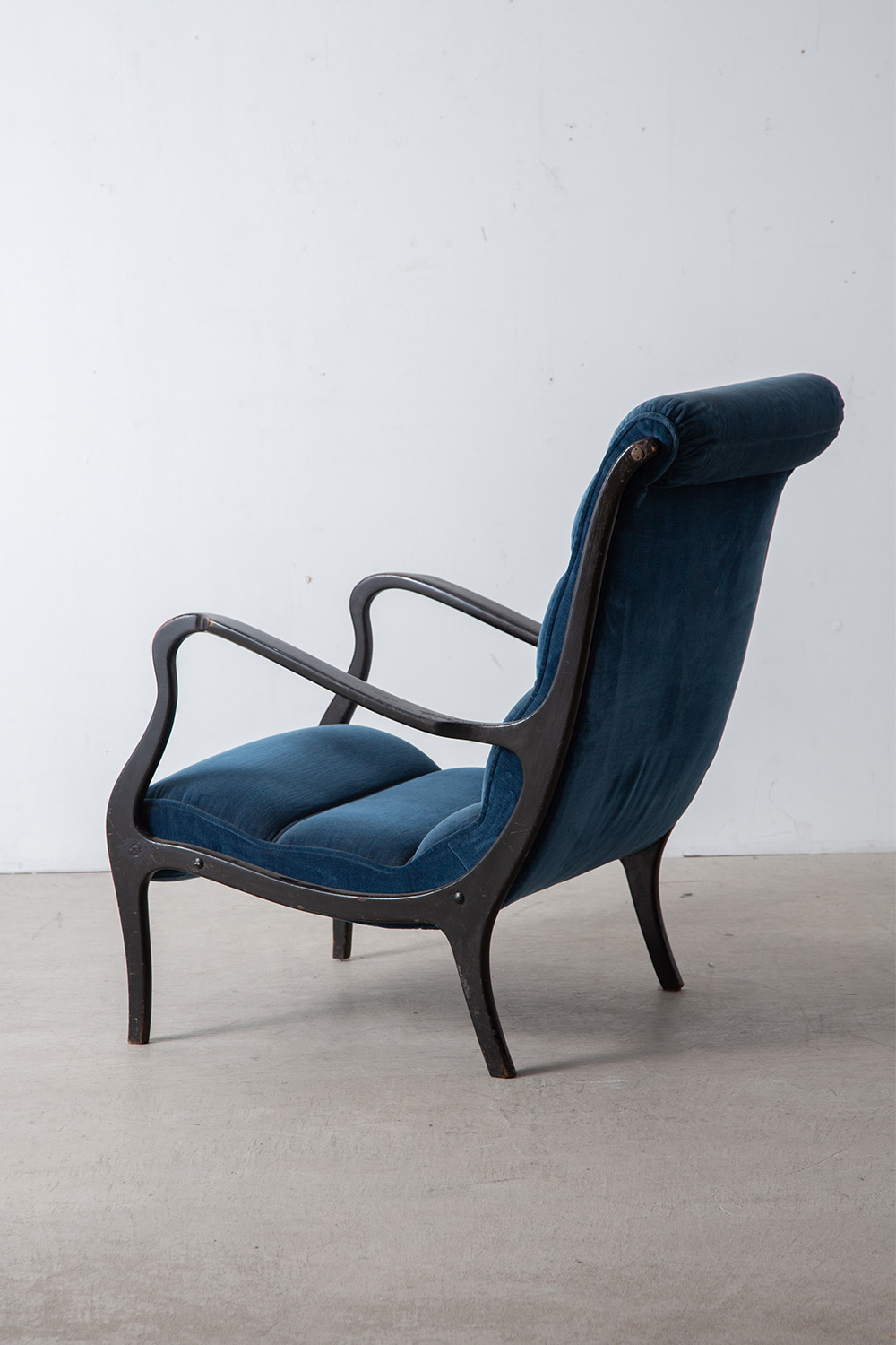 ‘Mitzi’ Chair by Ezio Longhi for Elam in Wood and Blue