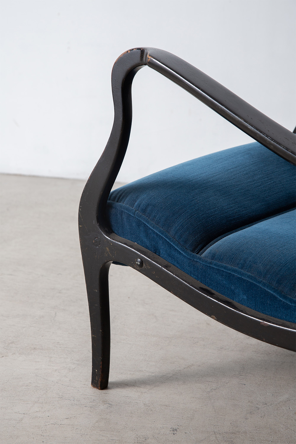 ‘Mitzi’ Chair by Ezio Longhi for Elam in Wood and Blue