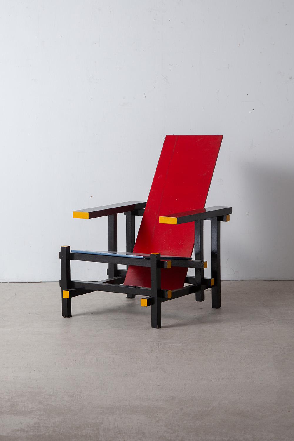 Red and Blue Chair Attribute to Gerrit Thomas Rietveld in Wood