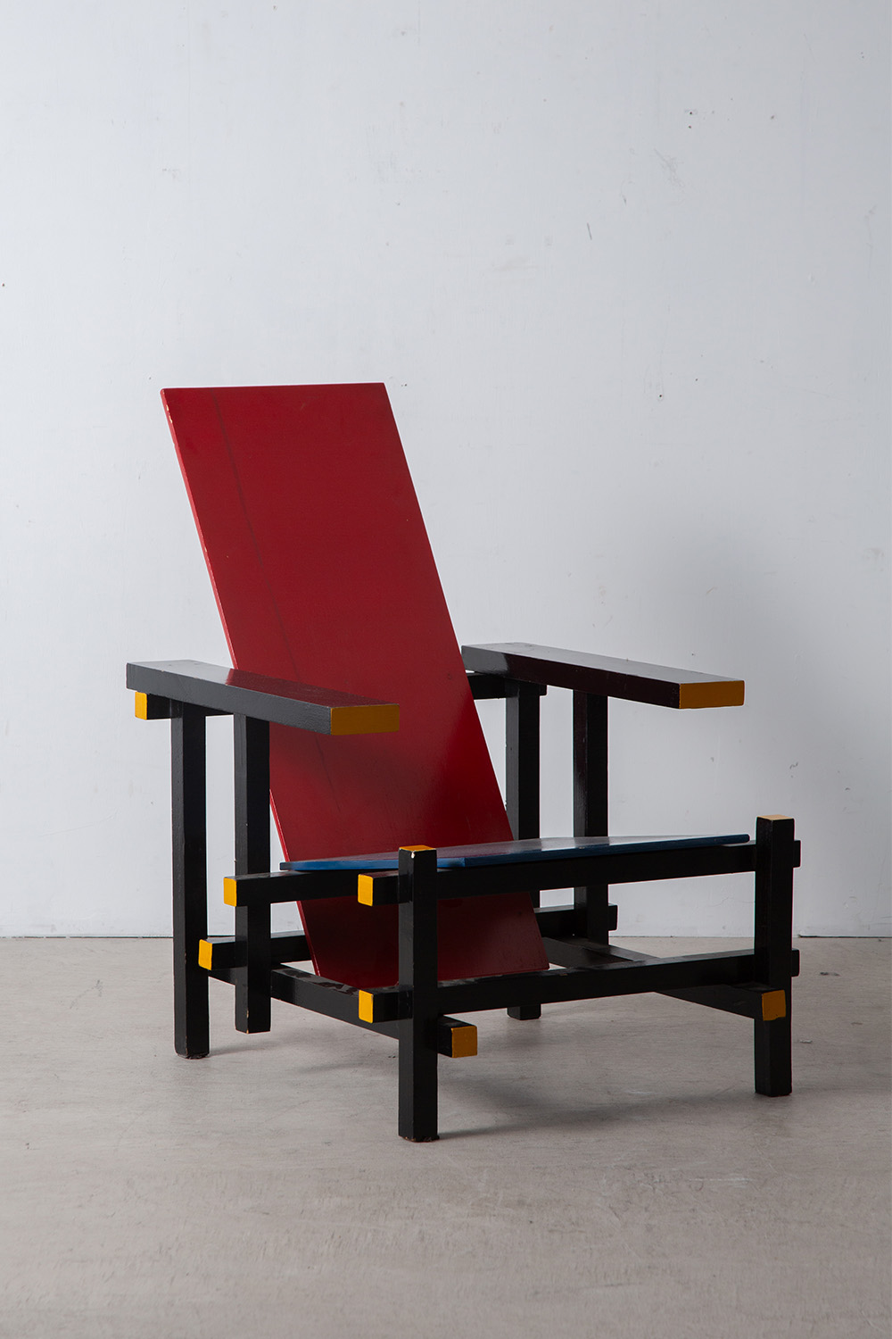 Red and Blue Chair Attribute to Gerrit Thomas Rietveld in Wood