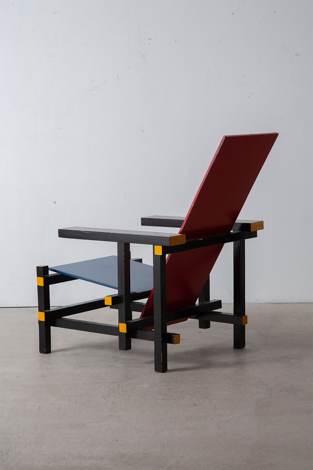 Red and Blue Chair Attribute to Gerrit Thomas Rietveld in Wood