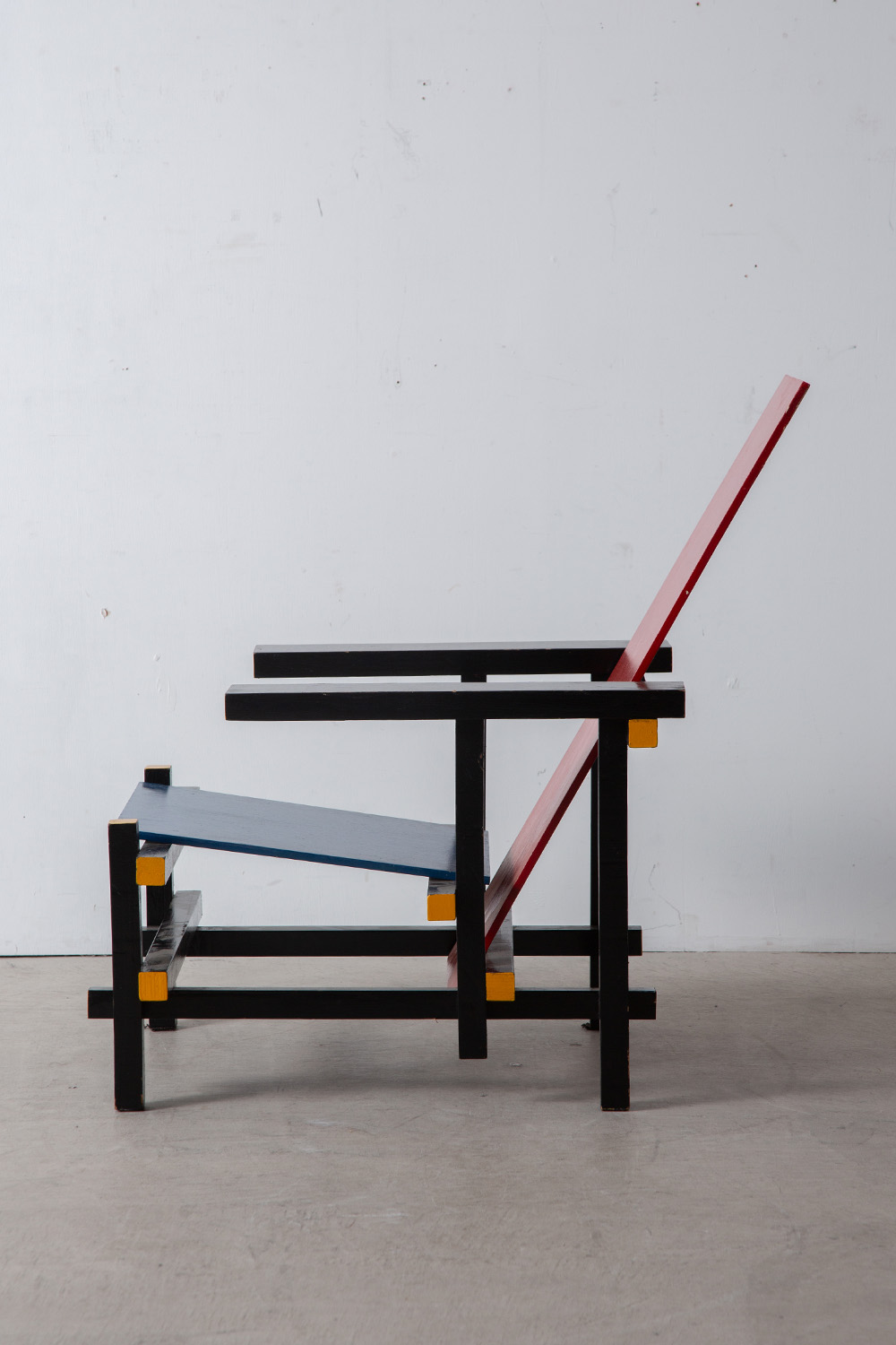 Red and Blue Chair Attribute to Gerrit Thomas Rietveld in Wood