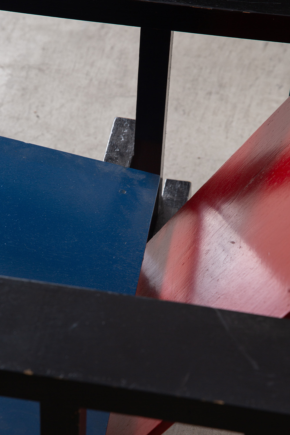 Red and Blue Chair Attribute to Gerrit Thomas Rietveld in Wood