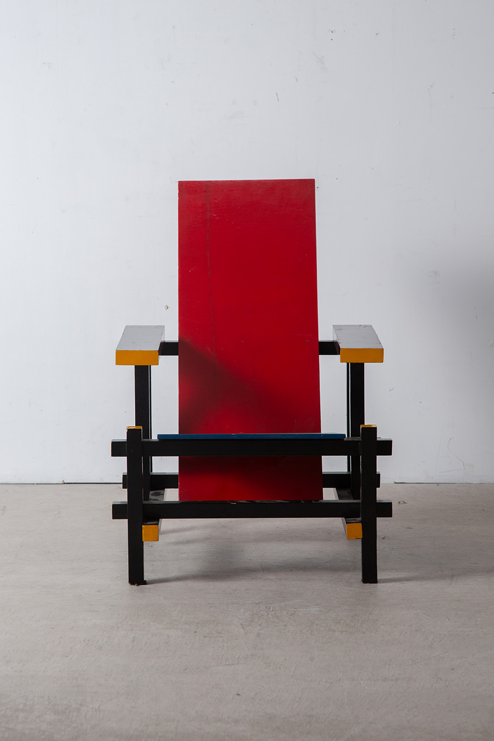 Red and Blue Chair Attribute to Gerrit Thomas Rietveld in Wood