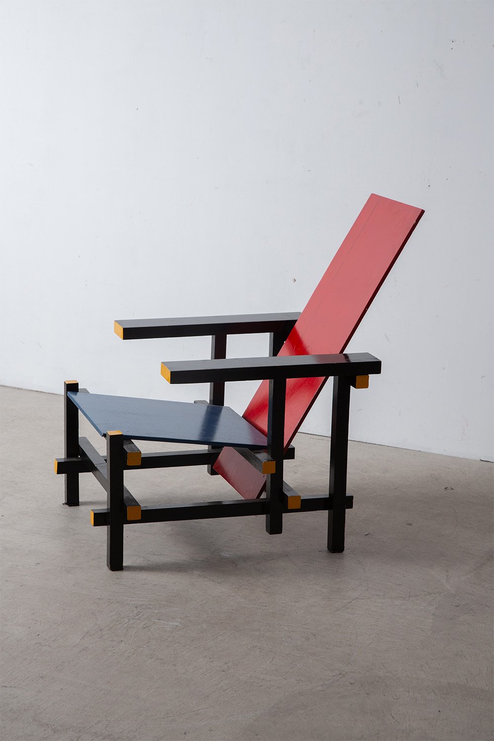 Red and Blue Chair Attribute to Gerrit Thomas Rietveld in Wood