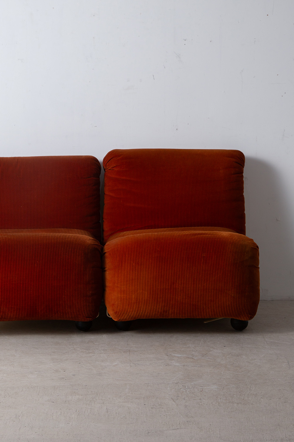 Italian Vintage Sofa Set in Plastic and Fabric