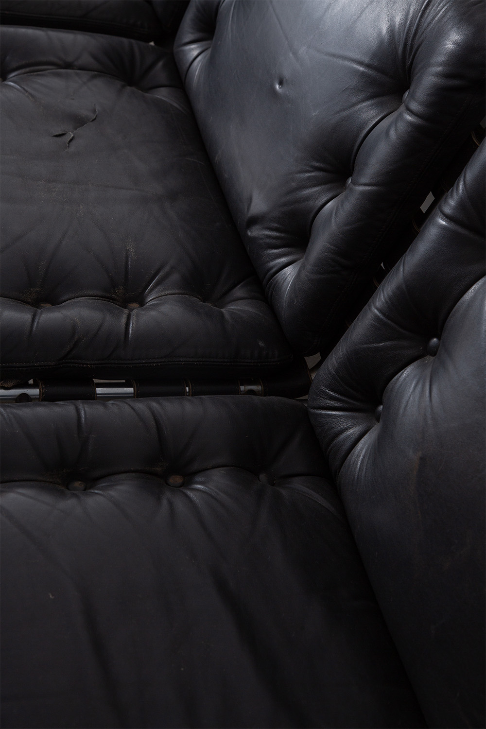 ‘Osaka’ 3 Seater Sofa by Martin Visser for Spectrum in Leather and Chrome