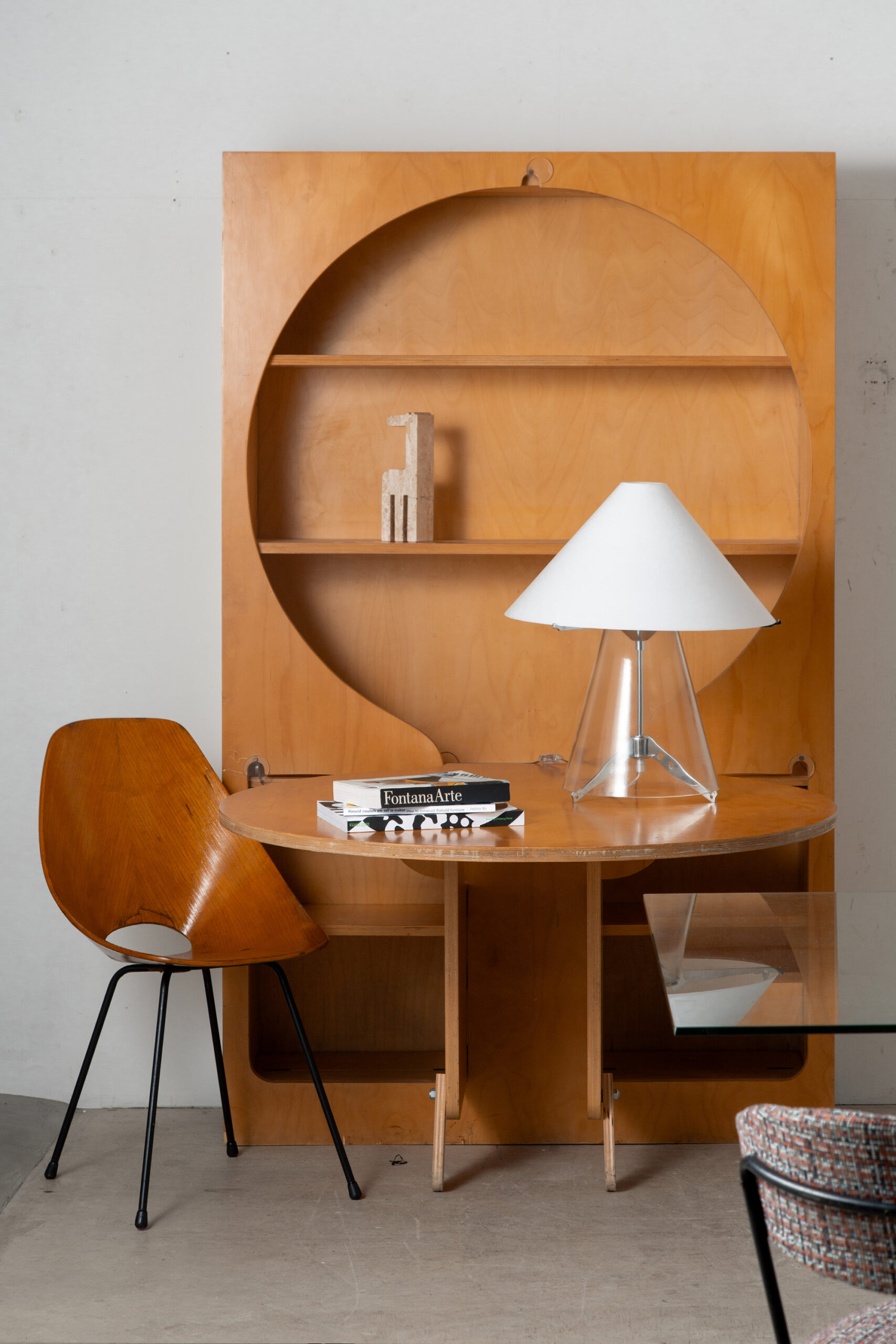 Bookcase with Flap Table by Anonima Design for Bonetto in Birch