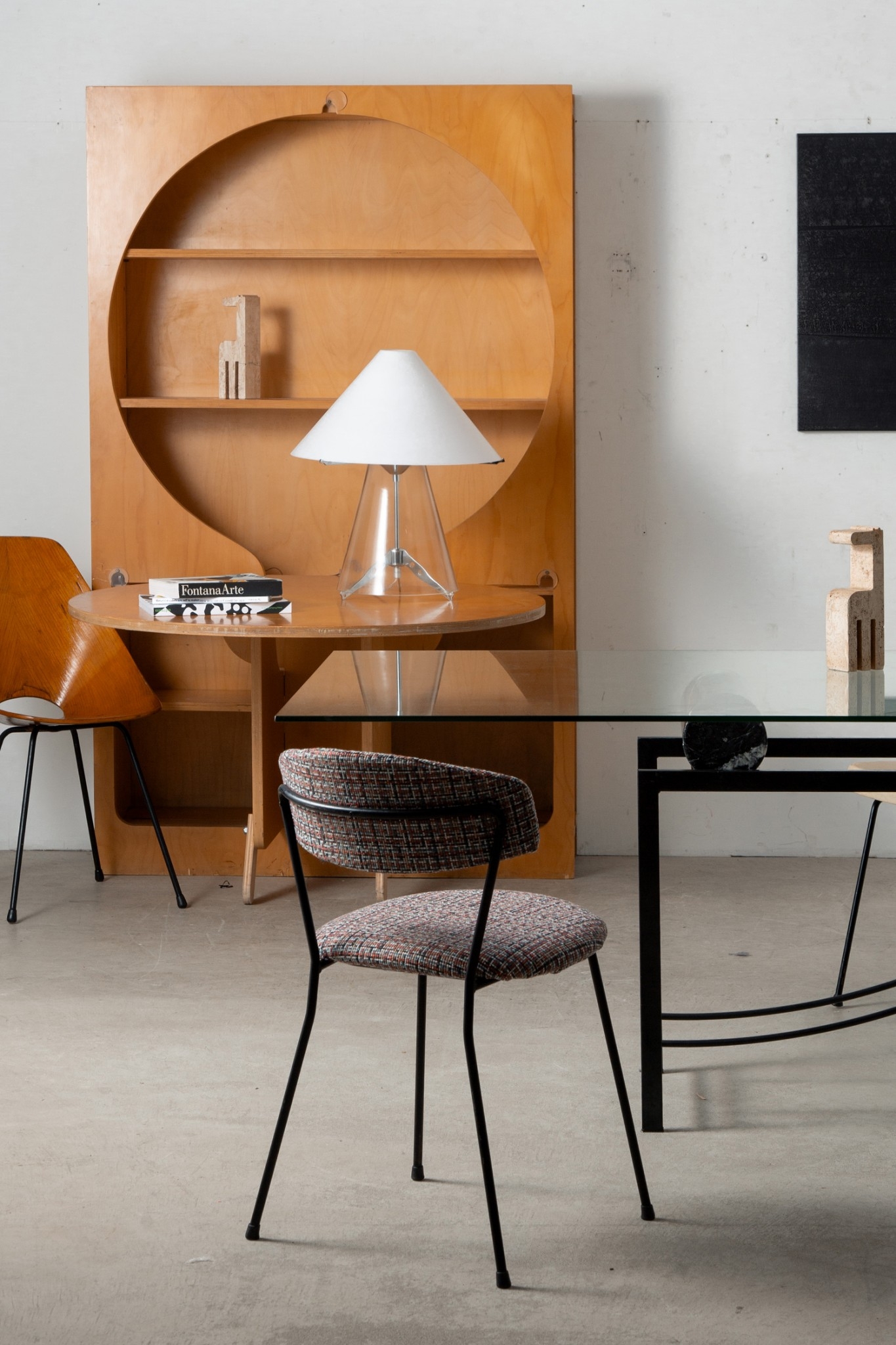 Bookcase with Flap Table by Anonima Design for Bonetto in Birch