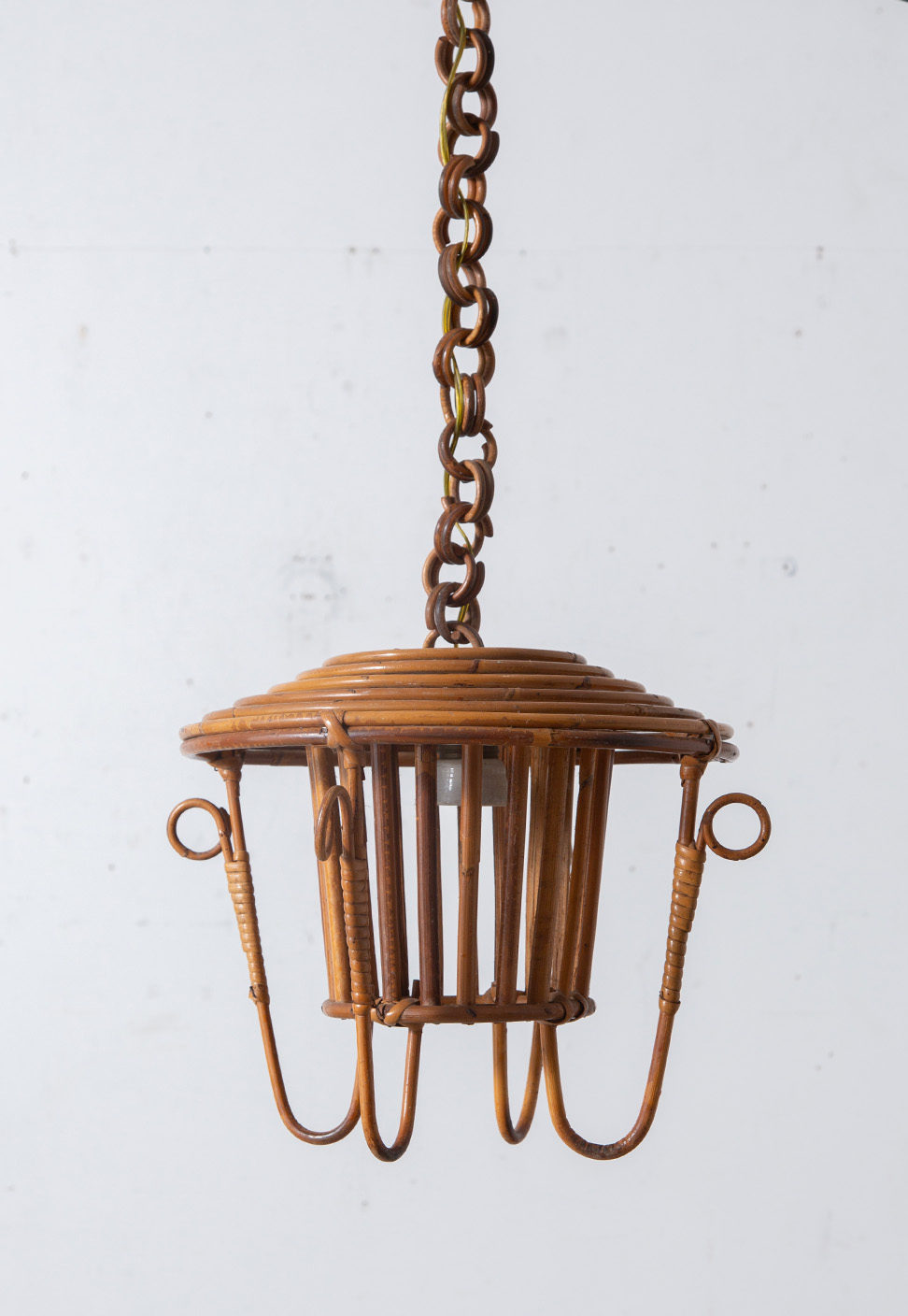 Vintage Pendant Lamp in Rattan