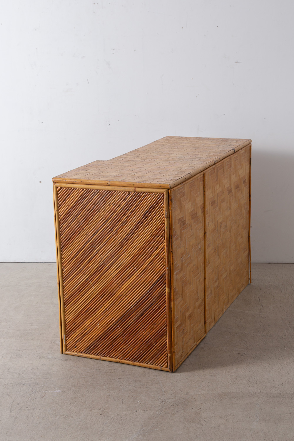 Vintage Desk in Wood and Bamboo