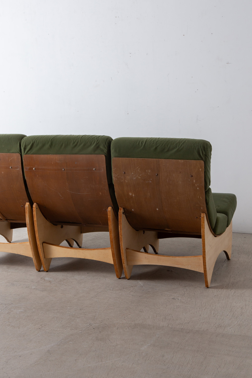 3 Sofa Set in Wood , Green and Fabric