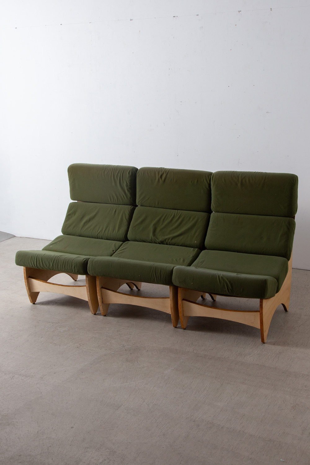 3 Sofa Set in Wood , Green and Fabric