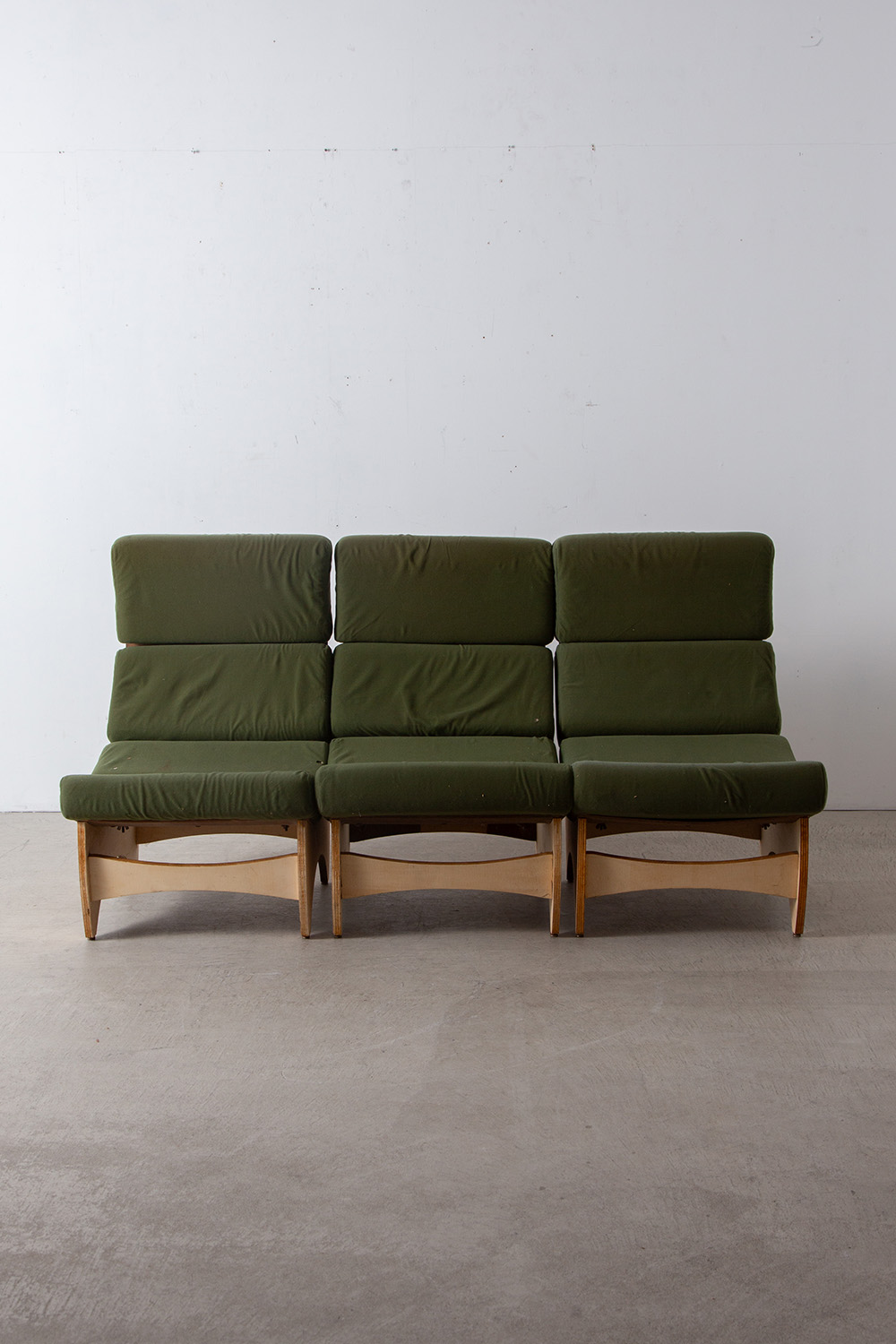 3 Sofa Set in Wood , Green and Fabric