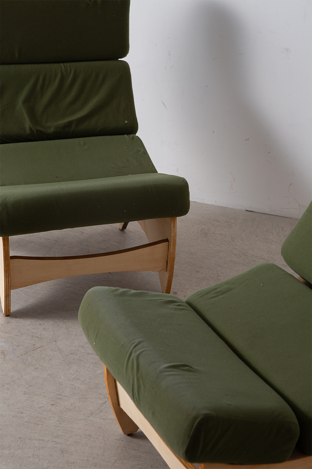 3 Sofa Set in Wood , Green and Fabric