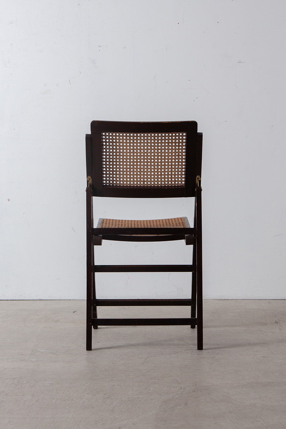 Vintage Folding Chair by Rattan and Wood