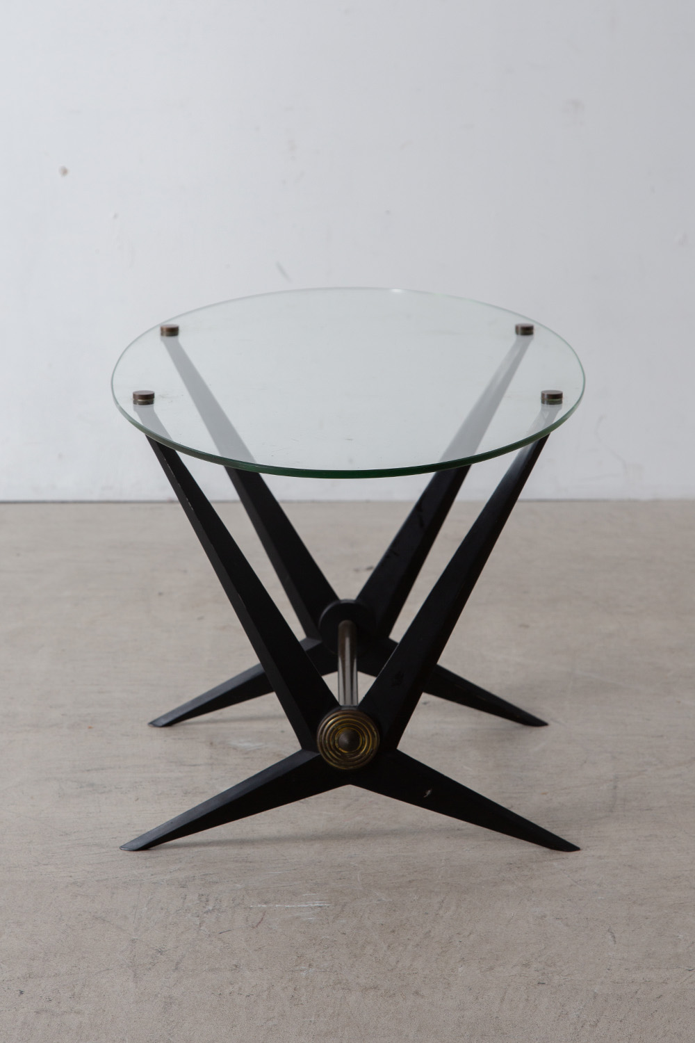 Side Table by Giuseppe Ostuni in Brass and Glass