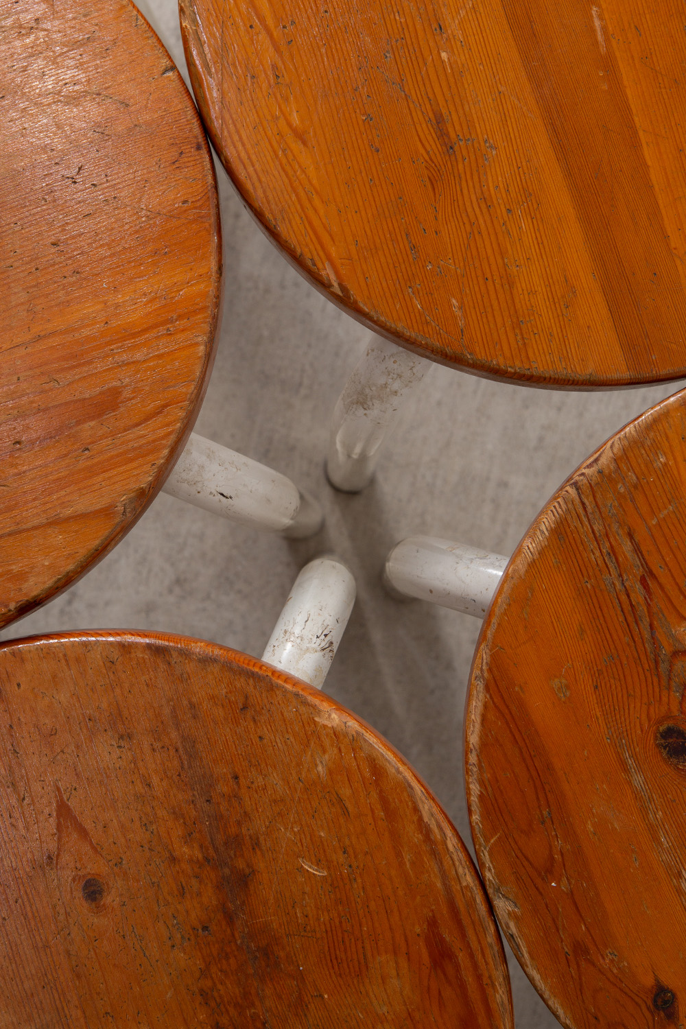 Vintage Stool in Wood and Steel