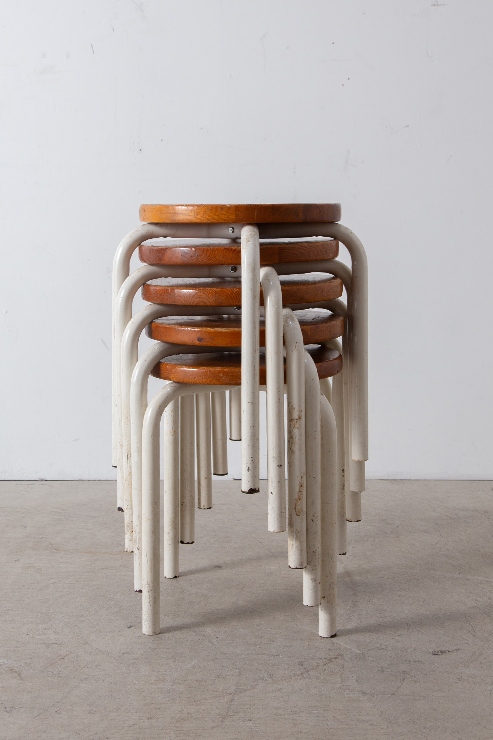 Vintage Stool in Wood and Steel