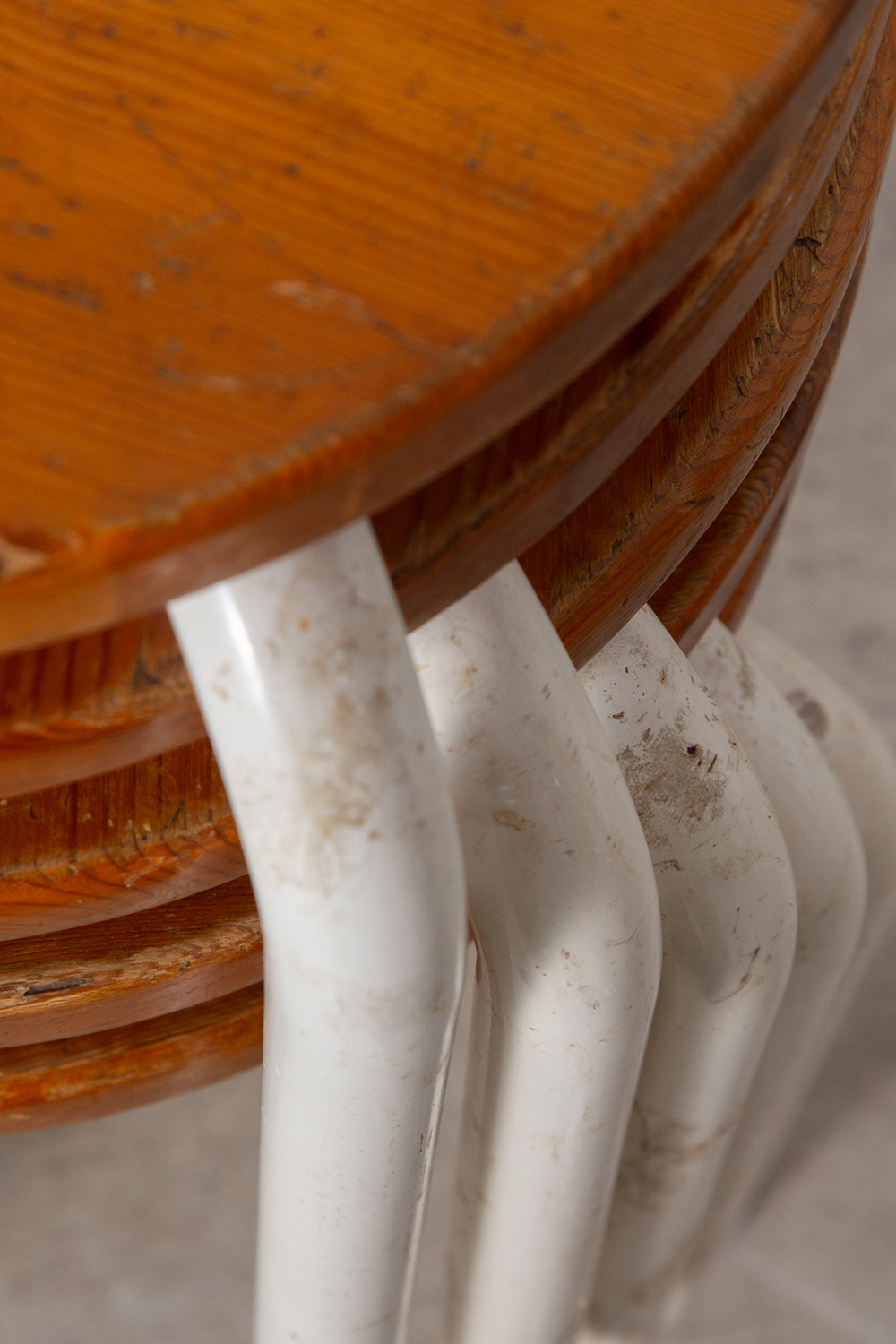 Vintage Stool in Wood and Steel