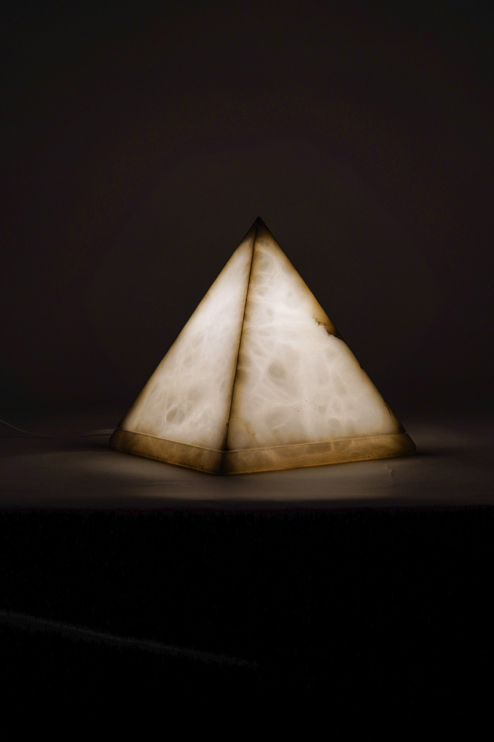 Square Pyramid Desk Lamp in Marble