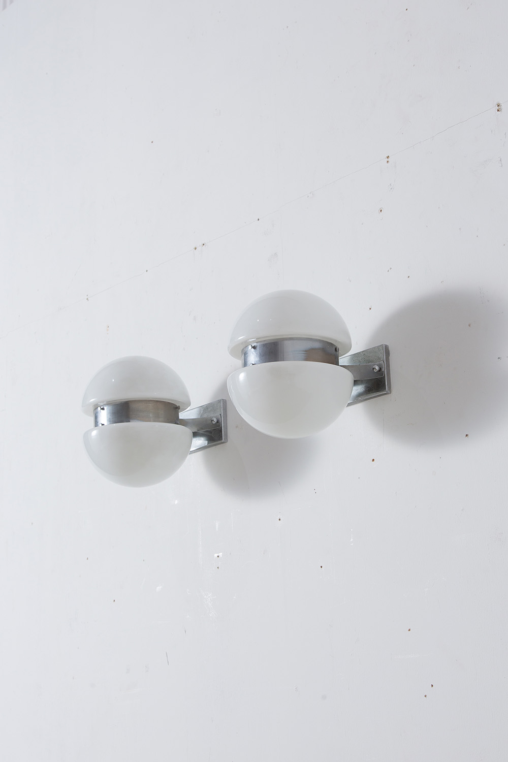 Dual Wall Lamp in Glass and Chrome