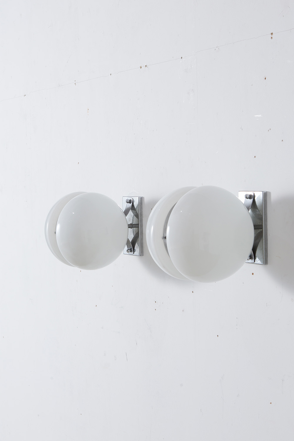 Dual Wall Lamp in Glass and Chrome