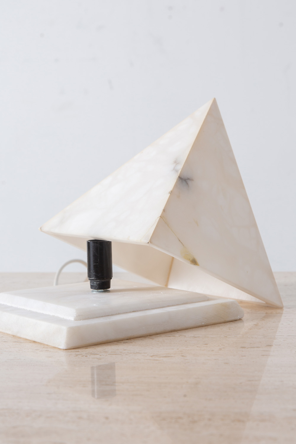 Square Pyramid Desk Lamp in Marble