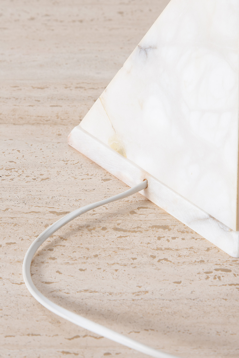 Square Pyramid Desk Lamp in Marble