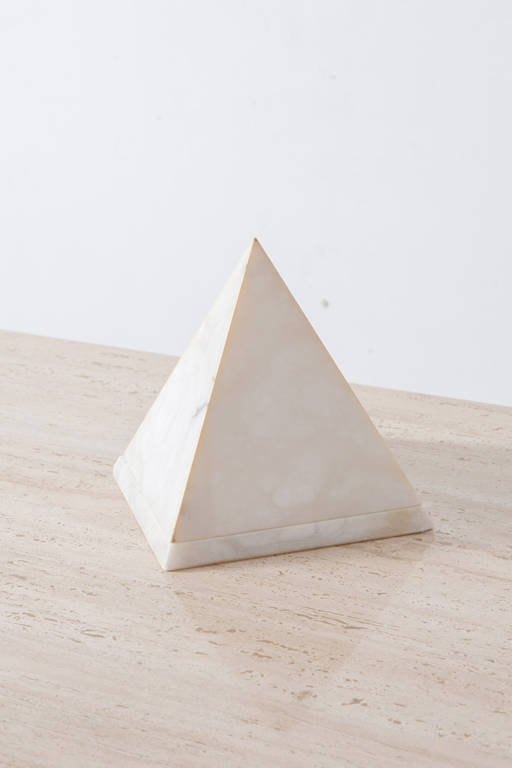 Square Pyramid Desk Lamp in Marble