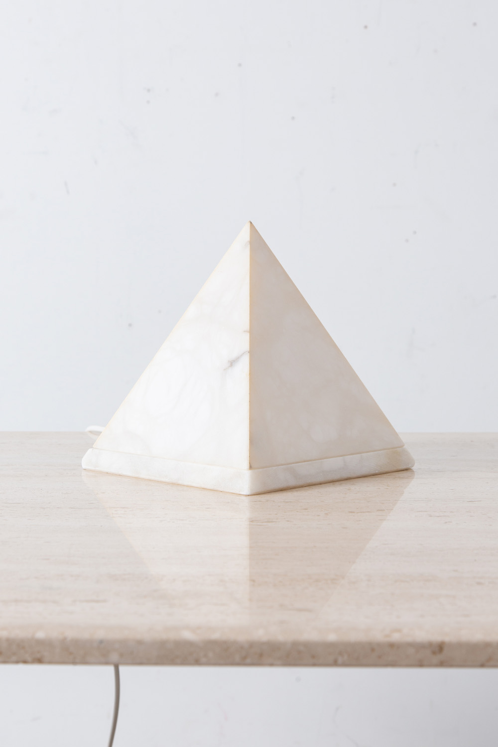 Square Pyramid Desk Lamp in Marble