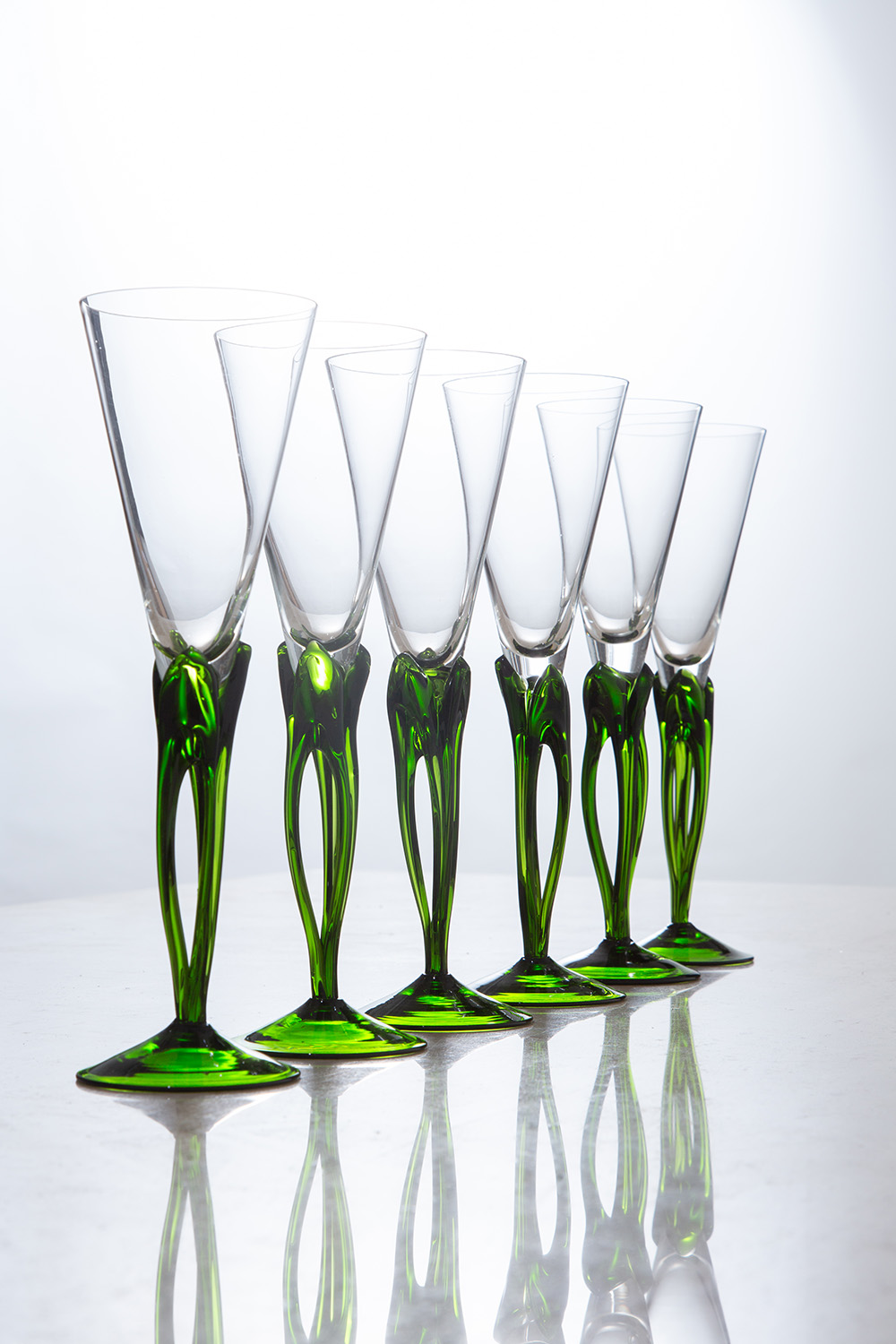 Vintage Wine Glass in Green