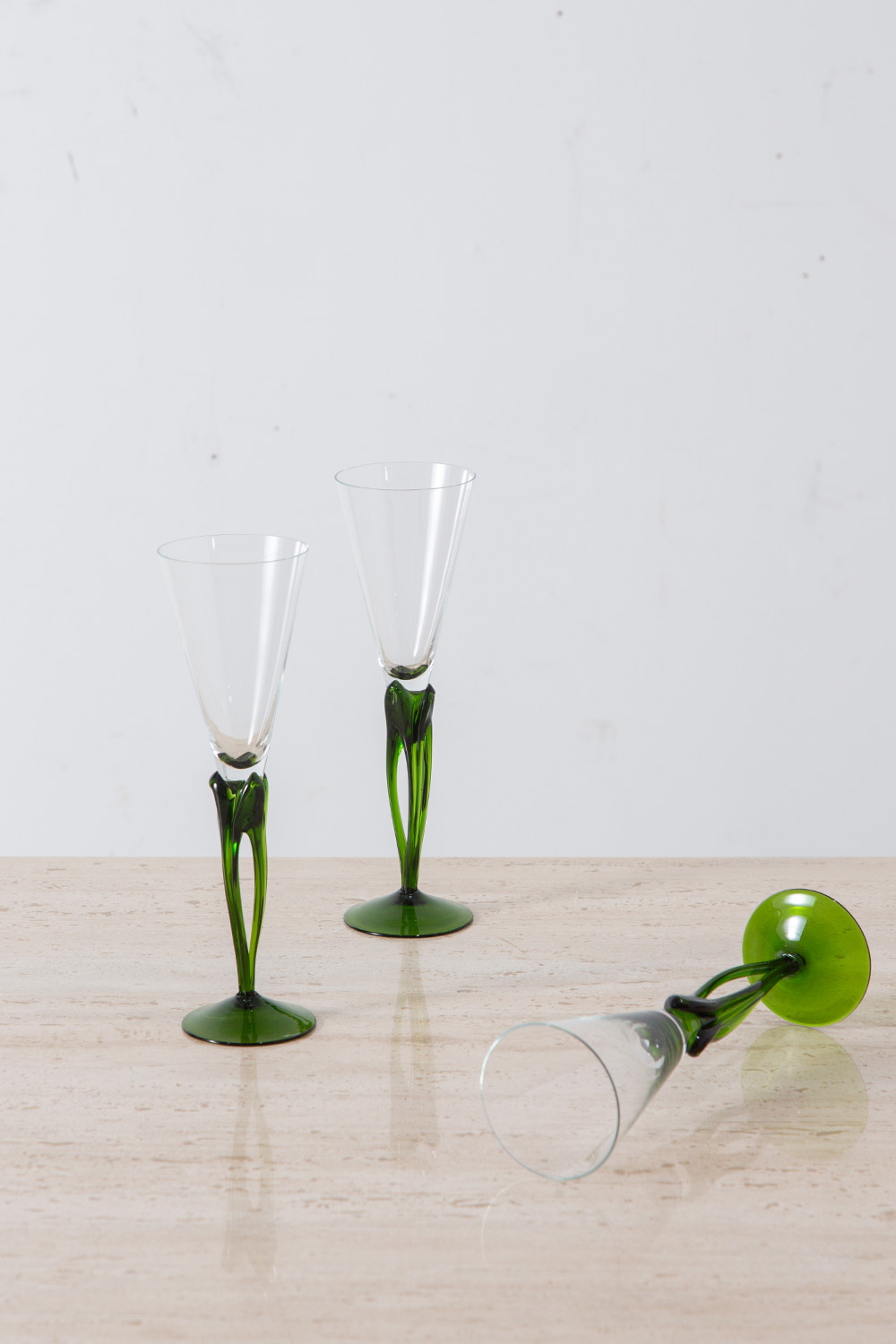 Vintage Wine Glass in Green