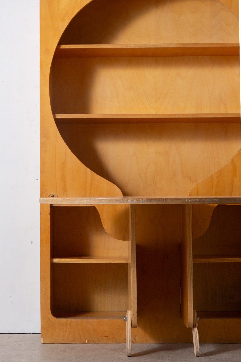 Bookcase with Flap Table by Anonima Design for Bonetto in Birch