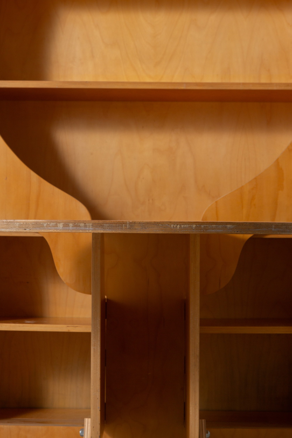 Bookcase with Flap Table by Anonima Design for Bonetto in Birch