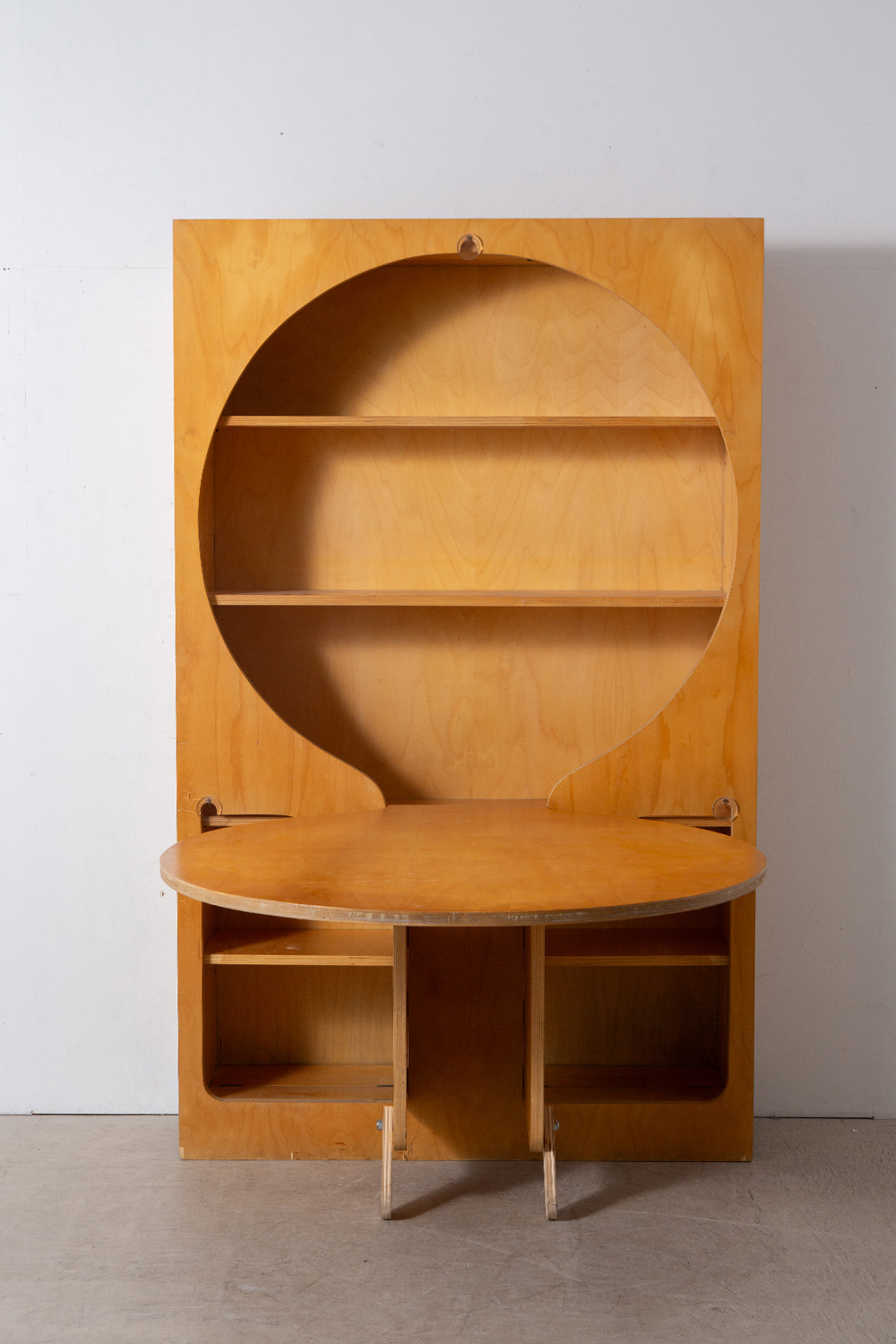 Bookcase with Flap Table by Anonima Design for Bonetto in Birch