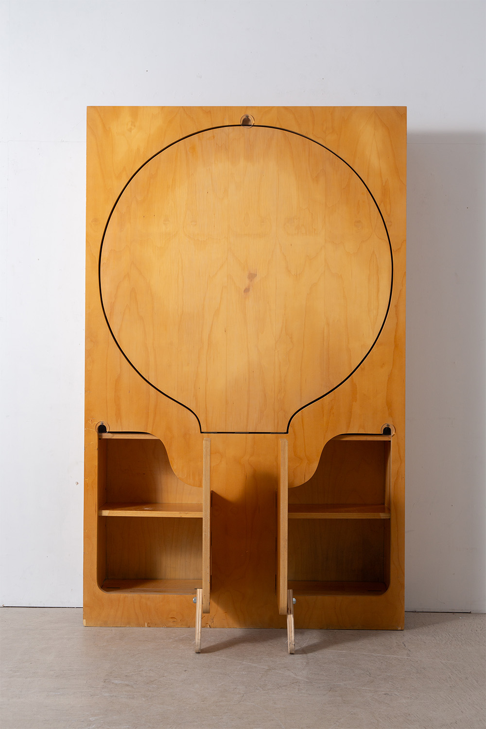 Bookcase with Flap Table by Anonima Design for Bonetto in Birch