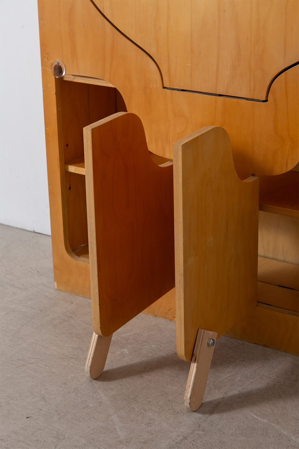 Bookcase with Flap Table by Anonima Design for Bonetto in Birch