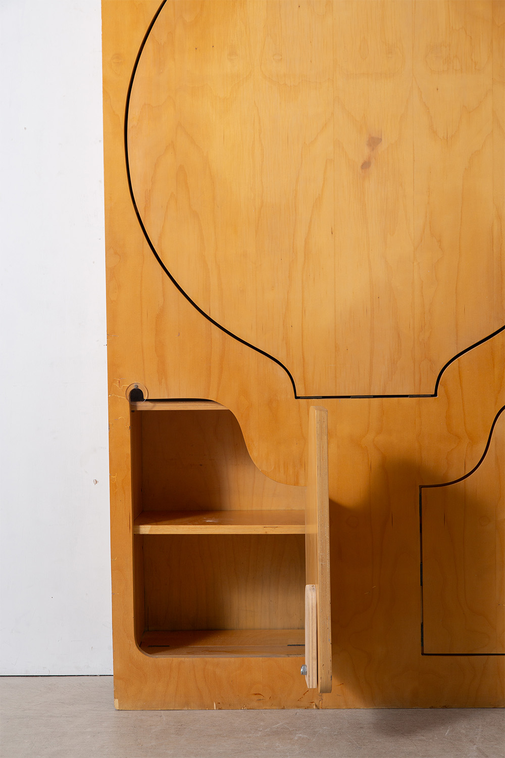 Bookcase with Flap Table by Anonima Design for Bonetto in Birch